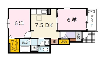 広島市安佐北区深川のアパートの間取り