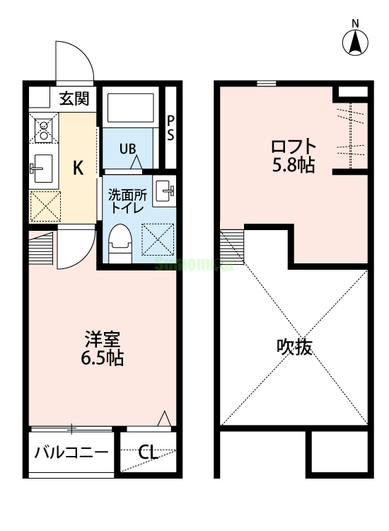 【仙台市若林区一本杉町のアパートの間取り】