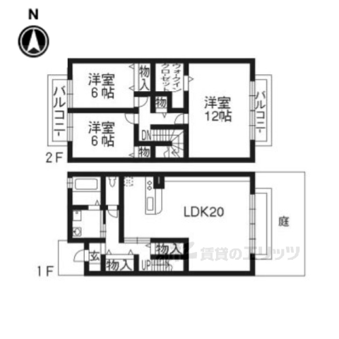 京都市西京区松室吾田神町のアパートの間取り