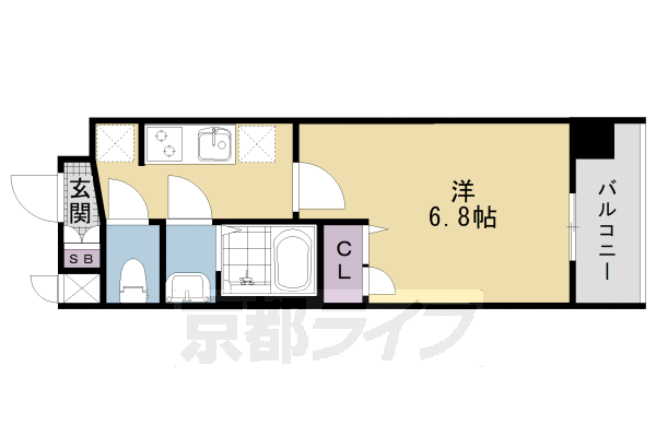 【京都市下京区西七条石井町のマンションの間取り】