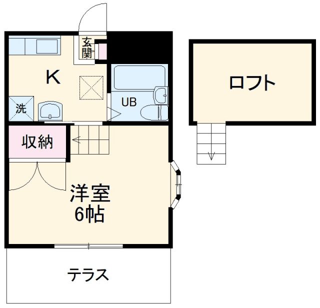 鎌ケ谷市北中沢のアパートの間取り