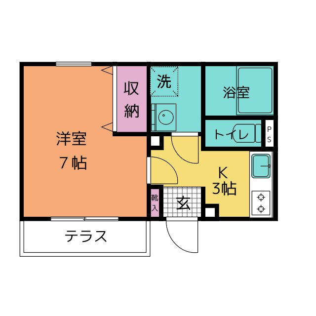 ワンルーム田戸Ｂ棟の間取り