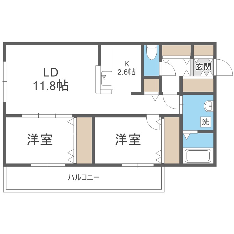 Ｓｕｉｔｅ　Ｋａｍｓ（スウィートカムズ）の間取り