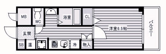 西宮市神園町のマンションの間取り