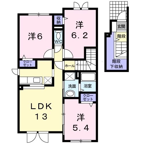 深川市北光町のアパートの間取り