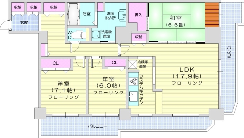 知事公館前タワーレジデンスの間取り