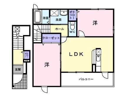 半田市清水東町のアパートの間取り