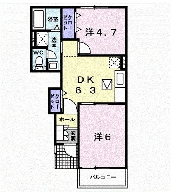 田村郡三春町八島台のアパートの間取り