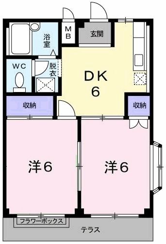 上益城郡益城町大字惣領のアパートの間取り