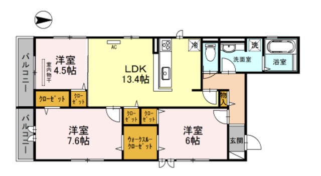 ラポール北三国ヶ丘の間取り