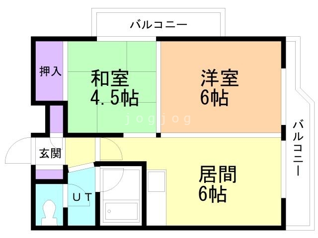 札幌市豊平区平岸二条のマンションの間取り