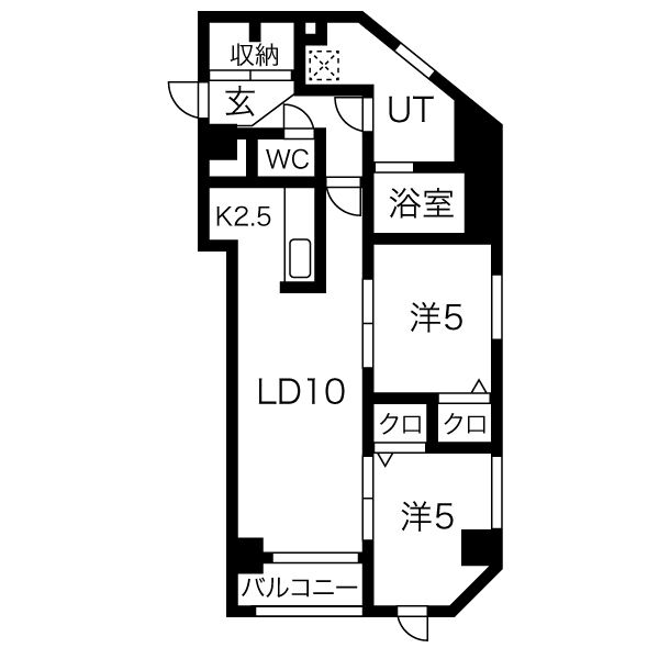 札幌市北区北三十一条西のマンションの間取り