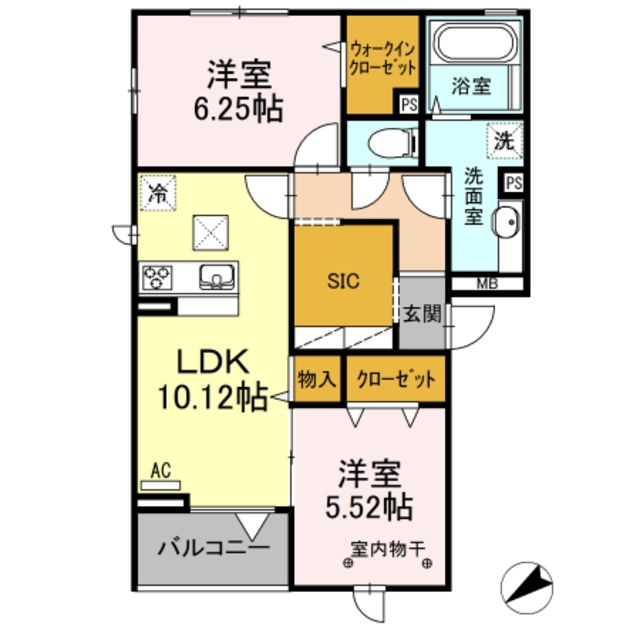 足立区舎人のアパートの間取り