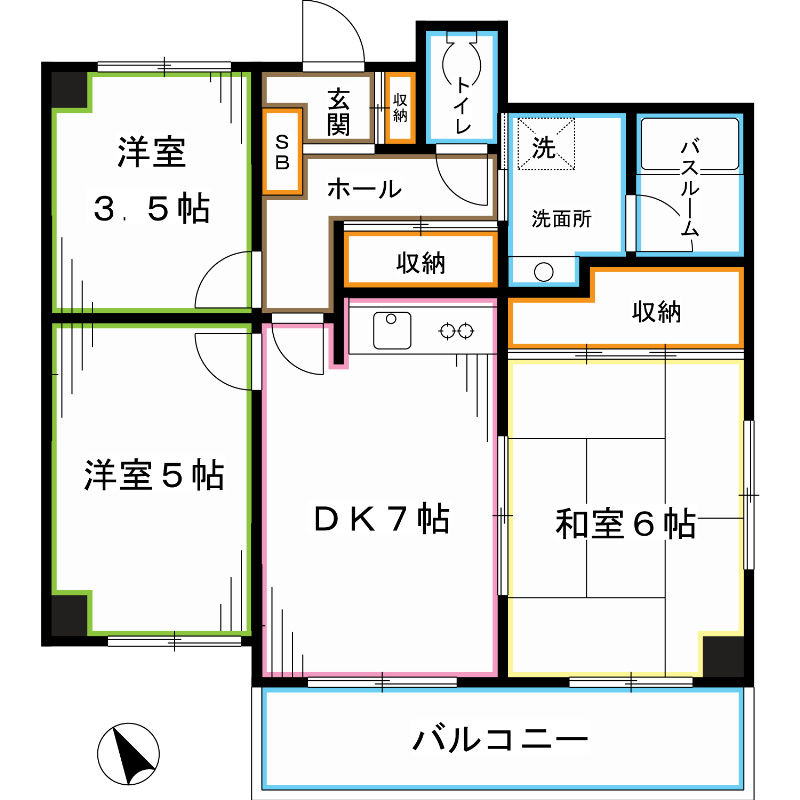 【中野区新井のマンションの間取り】