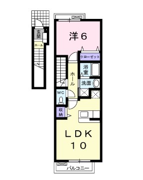 姫路市町坪のアパートの間取り