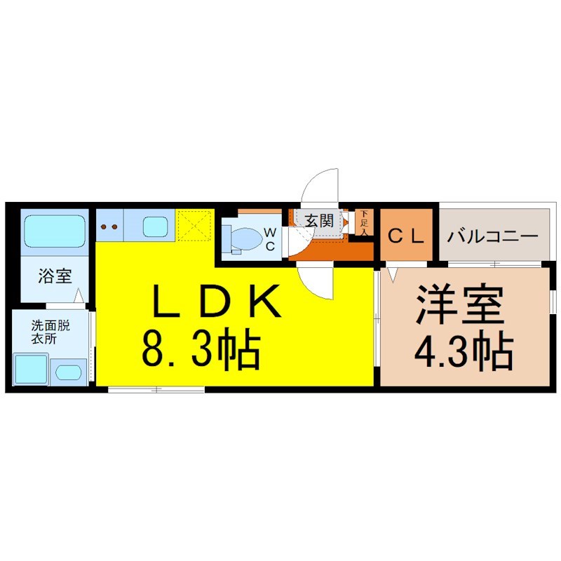 名古屋市緑区大高町のアパートの間取り