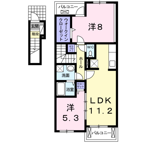 盛岡市渋民字鶴塚築16年の間取り