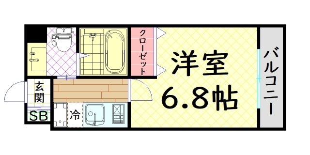 大阪市西成区岸里東のマンションの間取り