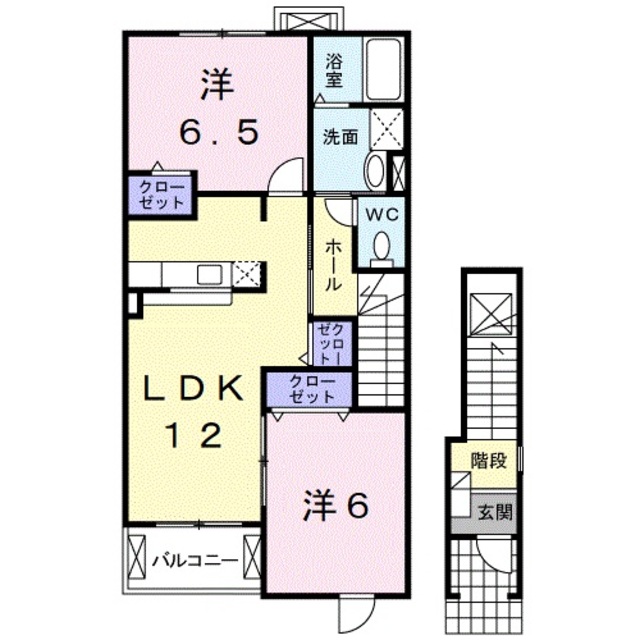 海南市重根のアパートの間取り