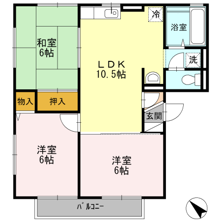 セジュール慶万 A棟の間取り