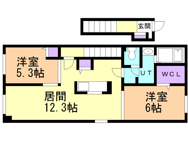 苫小牧市汐見町のアパートの間取り