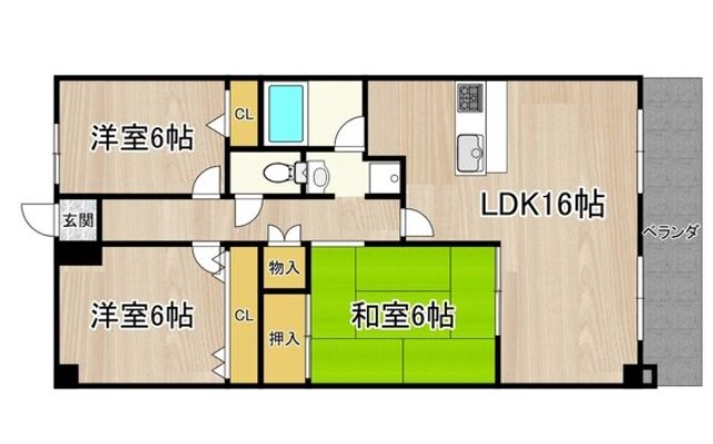 東大阪市東鴻池町のマンションの間取り