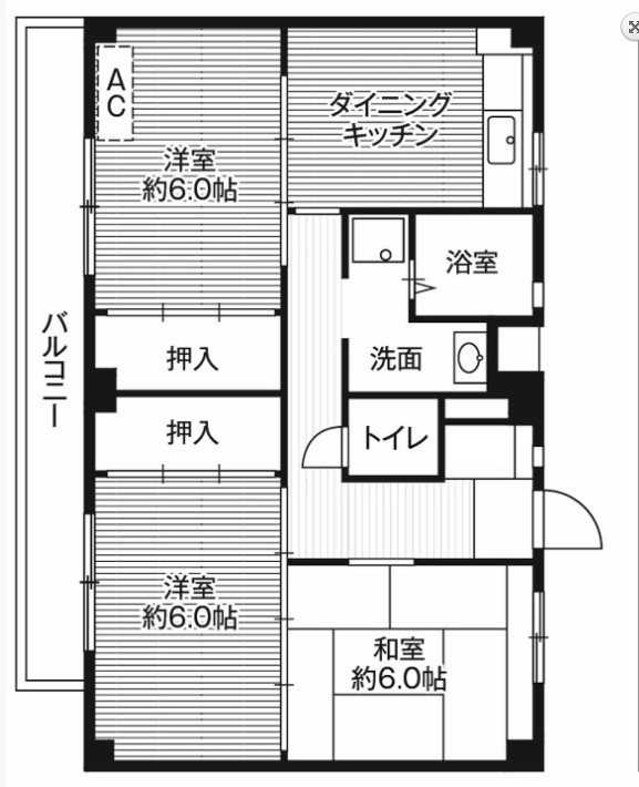 ビレッジハウス阿久和3号棟の間取り