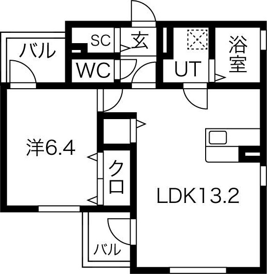 名古屋市中村区大正町のアパートの間取り