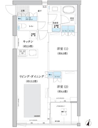 【ガーデニエール砧WESTの間取り】