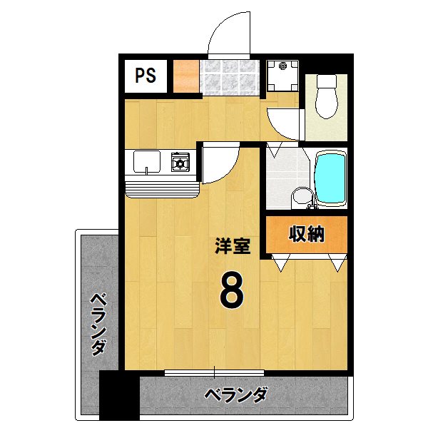 アパートメント宝ヶ池の間取り