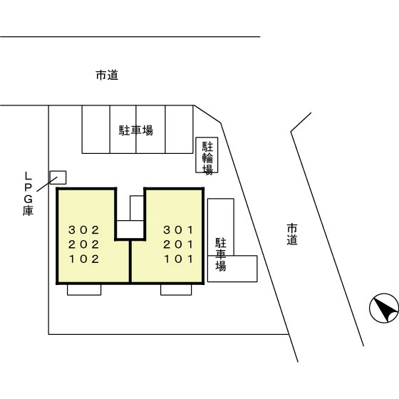 【東海市高横須賀町のアパートの駐車場】