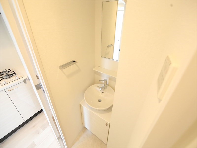 洗面設備　脱衣所　独立洗面台　収納スペース有