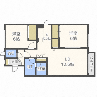 札幌市手稲区星置二条のアパートの間取り