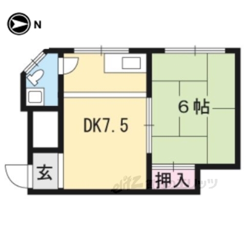 京都市左京区田中西浦町のマンションの間取り