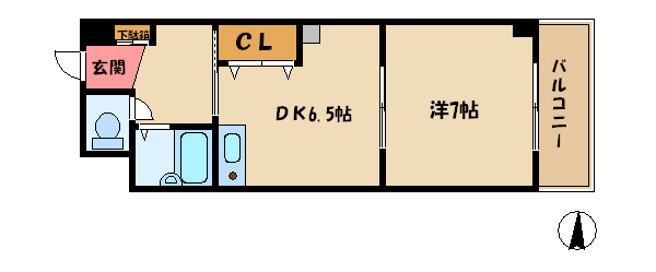 大阪市平野区長吉出戸のマンションの間取り