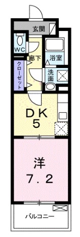 京都市西京区樫原盆山のマンションの間取り