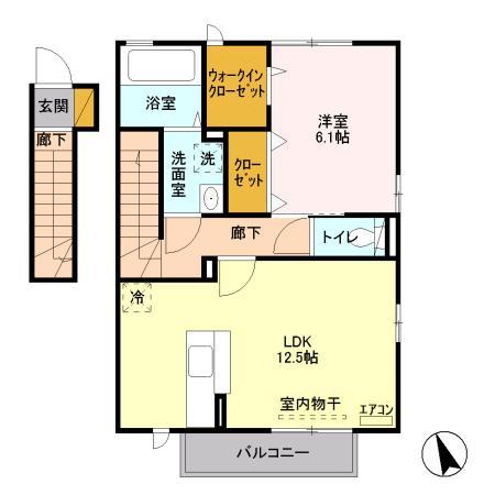 木更津市ほたる野のアパートの間取り