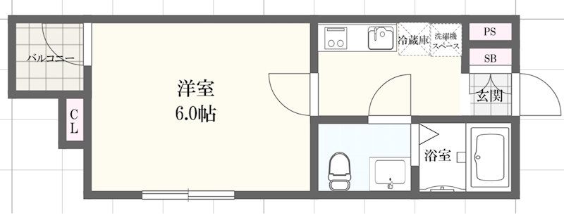 神戸市兵庫区芦原通のアパートの間取り