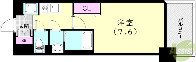 神戸市長田区四番町のマンションの間取り