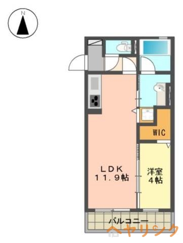 長久手市杁ケ池のアパートの間取り