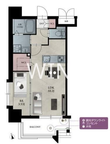 福岡市博多区須崎町のマンションの間取り