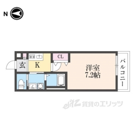 四條畷市南野のアパートの間取り