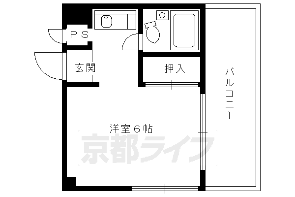 京都市中京区梅屋町のマンションの間取り