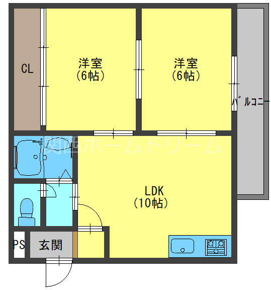 門真市古川町のマンションの間取り