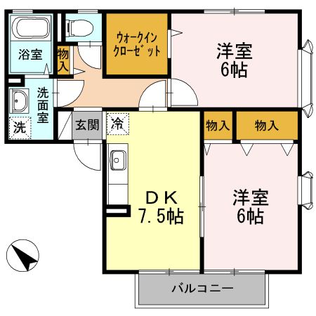 鎌倉市腰越のアパートの間取り