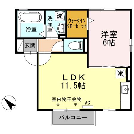 静岡市駿河区豊田のアパートの間取り