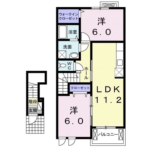 【所沢市小手指南のアパートの間取り】