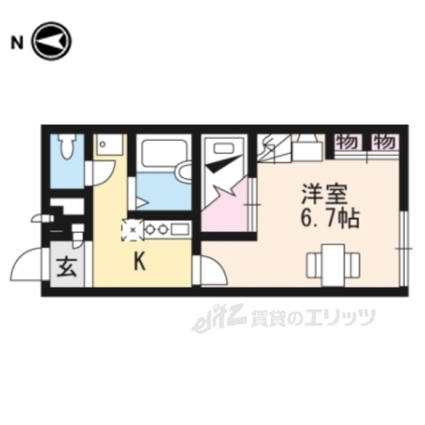 大津市大門通のアパートの間取り