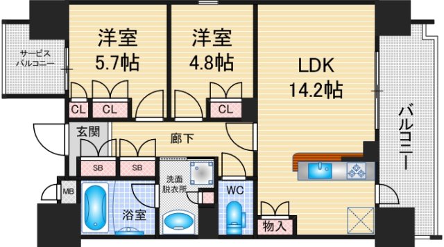 グランパセオ名駅那古野の間取り