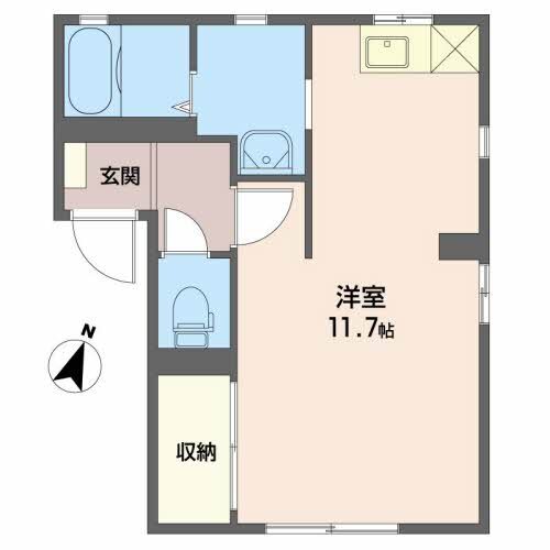 新潟市中央区日の出のアパートの間取り